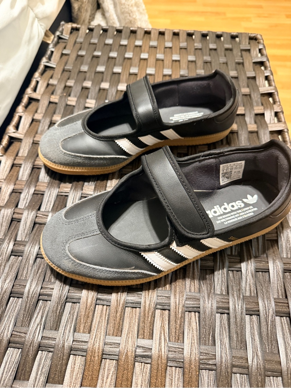 adidas Black & Gray Mary Jane Strap Sneakers